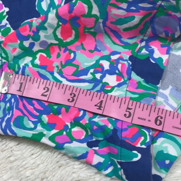 Lilly Pulitzer The Jayne Short Bright Indigo Exotic Escapade Preppy - Picture 10 of 11
